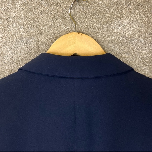 Talbots Jacket Womens 16W Navy Blue Button Lined Blazer Polyester Blend- 4275 - Picture 8 of 12